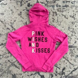 Y2K Pink Victorias Secret Zip Up Hoodie